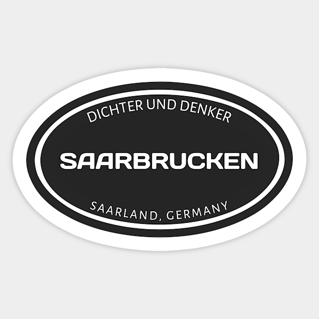 Saarbrücken Germany Oval Sticker by urban-wild-prints